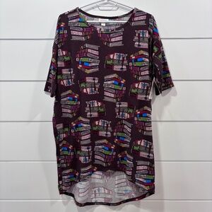 NWT LuLaRoe Irma tunic hi low hem book pattern very oversized XXS